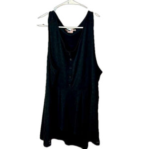 Penningtons Black Eyelet Peplum Sleeveless Top Size 2X